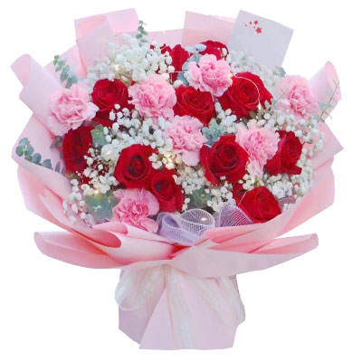 延安11朵红玫瑰康乃馨，永远灿烂如花